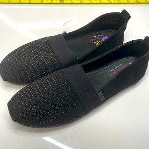 Skechers black sparkly bling slip-on flat women’s 8